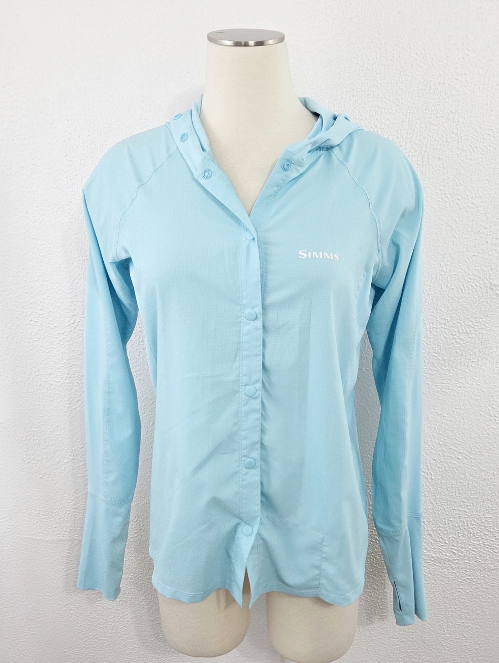 Simms Women's BiComp LS Hoody Laguna aqua blue hoodie top outdoors size small S